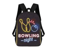 sinyumoney Impresión 3D Neon Light Bowling Night Mochilas Escolares Para Niños Mochilas Para Libros De Gran Capacidad Mochila De Viaje Mochilas De Día 17inch