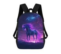sinyumoney Impresión 3D Neon Space Cute Horse Mochilas Escolares Para Niños Mochilas Para Libros De Gran Capacidad Mochila De Viaje Mochilas De Día 17inch