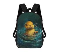 sinyumoney Impresión 3D Otter Swimming in Water-1 Mochilas Escolares Para Niños De 17 Pulgadas, Mochilas Para Libros Para Niños, Mochila De Gran Capacidad, Mochila De Viaje, Mochilas De Uso Diario