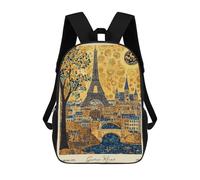 sinyumoney Impresión 3D Paris France Travel Klimt Mochilas Escolares Para Niños De 17 Pulgadas, Mochilas Para Libros Para Niños, Mochila De Gran Capacidad, Mochila De Viaje, Mochilas De Uso Diario