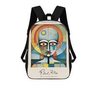 sinyumoney Impresión 3D Paul Klee Spiritual Face Mochilas Escolares Para Niños De 17 Pulgadas, Mochilas Para Libros Para Niños, Mochila De Gran Capacidad, Mochila De Viaje, Mochilas De Uso Diario