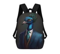 sinyumoney Impresión 3D Peacock Suit Mochilas Escolares Para Niños Mochilas Para Libros De Gran Capacidad Mochila De Viaje Mochilas De Día 17inch