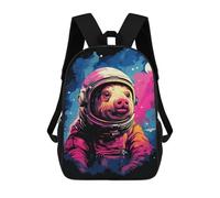 sinyumoney Impresión 3D Pig Astronaut Space Suit-16 Mochilas Escolares Para Niños De 17 Pulgadas, Mochilas Para Libros Para Niños, Mochila De Gran Capacidad, Mochila De Viaje, Mochilas De Uso Diario