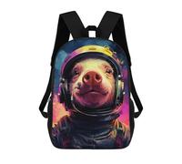 sinyumoney Impresión 3D Pig Astronaut Space Suit-9 Mochilas Escolares Para Niños De 17 Pulgadas, Mochilas Para Libros Para Niños, Mochila De Gran Capacidad, Mochila De Viaje, Mochilas De Uso Diario