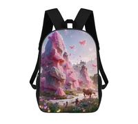 sinyumoney Impresión 3D Pink Crystal Mountains Mochilas Escolares Para Niños Mochilas Para Libros De Gran Capacidad Mochila De Viaje Mochilas De Día 17inch