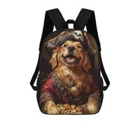 sinyumoney Impresión 3D Pirate Dog Treasure Chest-54 Mochilas Escolares Para Niños De 17 Pulgadas, Mochilas Para Libros Para Niños, Mochila De Gran Capacidad, Mochila De Viaje, Mochilas De Uso Diario