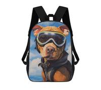sinyumoney Impresión 3D Pitbull Skydiver Mochilas Escolares Para Niños Mochilas Para Libros De Gran Capacidad Mochila De Viaje Mochilas De Día 17inch