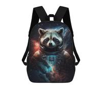 sinyumoney Impresión 3D Raccoon Astronaut in Space Mochilas Escolares Para Niños De 17 Pulgadas, Mochilas Para Libros Para Niños, Mochila De Gran Capacidad, Mochila De Viaje, Mochilas De Uso Diario