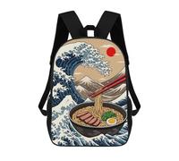 sinyumoney Impresión 3D Ramen Great Wave Mochilas Escolares Para Niños Mochilas Para Libros De Gran Capacidad Mochila De Viaje Mochilas De Día 17inch