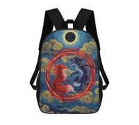 sinyumoney Impresión 3D Red And Blue Foxes Under Eclipse Mochilas Escolares Para Niños Mochilas Para Libros De Gran Capacidad Mochila De Viaje Mochilas De Día 17inch