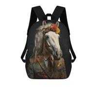 Sinyumoney Impresión 3D Retrato of Gorilla Mochilas Escolares Para Niños, Escolares Para Niños, Mochila Grande De Viaje, Mochilas De Día, Horse In Boho Suit, 17"