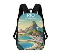 sinyumoney Impresión 3D Rio De Janeiro Travel Mochilas Escolares Para Niños Mochilas Para Libros De Gran Capacidad Mochila De Viaje Mochilas De Día 17inch
