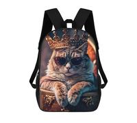 sinyumoney Impresión 3D Royal Cat Majesty Mochilas Escolares Para Niños Mochilas Para Libros De Gran Capacidad Mochila De Viaje Mochilas De Día 17inch