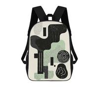sinyumoney Impresión 3D Sage Green & Black Abstract Minimalist Art - Modern Decor Mochilas Escolares Para Niños Mochilas Para Libros De Gran Capacidad Mochila De Viaje Mochilas De Día 17inch