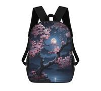 sinyumoney Impresión 3D Sakura Night Mochilas Escolares Para Niños De 17 Pulgadas, Mochilas Para Libros Para Niños, Mochila De Gran Capacidad, Mochila De Viaje, Mochilas De Uso Diario