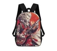 sinyumoney Impresión 3D Samurai Lion Guitar Hero Mochilas Escolares Para Niños De 17 Pulgadas, Mochilas Para Libros Para Niños, Mochila De Gran Capacidad, Mochila De Viaje, Mochilas De Uso Diario