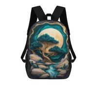 sinyumoney Impresión 3D Serene Moonlit Forest Scene Mochilas Escolares Para Niños De 17 Pulgadas, Mochilas Para Libros Para Niños, Mochila De Gran Capacidad, Mochila De Viaje, Mochilas De Uso Diario