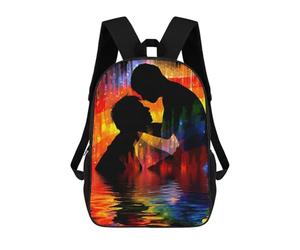 sinyumoney Impresión 3D Silhouettes in Rainbow Water Mochilas Escolares Para Niños Mochilas Para Libros De Gran Capacidad Mochila De Viaje Mochilas De Día 17inch