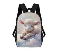 sinyumoney Impresión 3D Sleeping Lamb on Clouds Watercolor Mochilas Escolares Para Niños Mochilas Para Libros De Gran Capacidad Mochila De Viaje Mochilas De Día 17inch