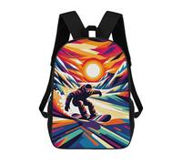 sinyumoney Impresión 3D Snowboarding Wpap Sunset Mochilas Escolares Para Niños Mochilas Para Libros De Gran Capacidad Mochila De Viaje Mochilas De Día 17inch