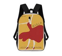 sinyumoney Impresión 3D Spain Feria Festival Mochilas Escolares Para Niños De 17 Pulgadas, Mochilas Para Libros Para Niños, Mochila De Gran Capacidad, Mochila De Viaje, Mochilas De Uso Diario