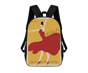 sinyumoney Impresión 3D Spain Feria Festival Mochilas Escolares Para Niños De 17 Pulgadas, Mochilas Para Libros Para Niños, Mochila De Gran Capacidad, Mochila De Viaje, Mochilas De Uso Diario