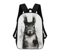 sinyumoney Impresión 3D Squirrel Beauty Black Ink Mochilas Escolares Para Niños Mochilas Para Libros De Gran Capacidad Mochila De Viaje Mochilas De Día 17inch
