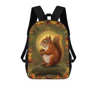 sinyumoney Impresión 3D Squirrel with Acorn in Autumn Frame Mochilas Escolares Para Niños Mochilas Para Libros De Gran Capacidad Mochila De Viaje Mochilas De Día 17inch