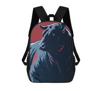 sinyumoney Impresión 3D Stylized Bull Illustration on Red Background Mochilas Escolares Para Niños Mochilas Para Libros De Gran Capacidad Mochila De Viaje Mochilas De Día 17inch