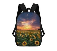 sinyumoney Impresión 3D Sunflower Field Sunset-2 Mochilas Escolares Para Niños De 17 Pulgadas, Mochilas Para Libros Para Niños, Mochila De Gran Capacidad, Mochila De Viaje, Mochilas De Uso Diario