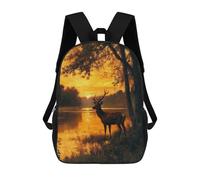 sinyumoney Impresión 3D Sunset Deer Mochilas Escolares Para Niños Mochilas Para Libros De Gran Capacidad Mochila De Viaje Mochilas De Día 17inch