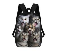 sinyumoney Impresión 3D Surprised Cats Compilation Mochilas Escolares Para Niños Mochilas Para Libros De Gran Capacidad Mochila De Viaje Mochilas De Día 17inch