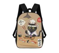 sinyumoney Impresión 3D Sushi Cat Mochilas Escolares Para Niños Mochilas Para Libros De Gran Capacidad Mochila De Viaje Mochilas De Día 17inch