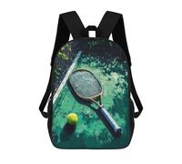 sinyumoney Impresión 3D Tennis Racket And Ball on Court Mochilas Escolares Para Niños Mochilas Para Libros De Gran Capacidad Mochila De Viaje Mochilas De Día 17inch