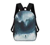 sinyumoney Impresión 3D Thalassophobia Man Facing Giant Wave Painting Mochilas Escolares Para Niños Mochilas Para Libros De Gran Capacidad Mochila De Viaje Mochilas De Día 17inch