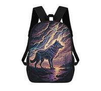 sinyumoney Impresión 3D Thundering Wolf Majesty -6 Mochilas Escolares Para Niños De 17 Pulgadas, Mochilas Para Libros Para Niños, Mochila De Gran Capacidad, Mochila De Viaje, Mochilas De Uso Diario