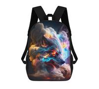 Sinyumoney Impresión 3D Tiger Bold And Majestic Mochilas escolares para niños, mochilas para niños, mochila grande de viaje, mochilas de día, Wolf In Smoke, 17"