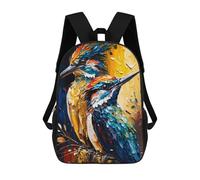 Sinyumoney Impresión 3D Tiger Bold And Majestic Mochilas escolares para niños, mochilas para niños, mochila grande de viaje, mochilas de día, Colored Bird Duo, 17"