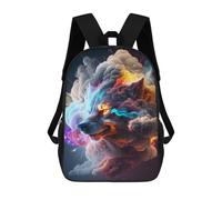 Sinyumoney Impresión 3D Tiger Bold And Majestic Mochilas escolares para niños, mochilas para niños, mochila grande de viaje, mochilas de día, Wolf In Smoke V3, 17"