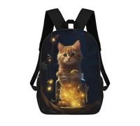 Sinyumoney Impresión 3D Tiger Bold And Majestic Mochilas escolares para niños, mochilas para niños, mochila grande de viaje, mochilas de día, Cat With Wutterfly, 17"