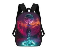 Sinyumoney Impresión 3D Tiger Bold And Majestic Mochilas escolares para niños, mochilas para niños, mochila grande de viaje, mochilas de día, Planeta de Shisha, 17"