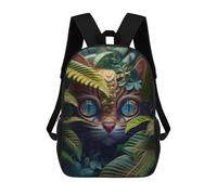 sinyumoney Impresión 3D Tiger Cat in Jungle Mochilas Escolares Para Niños Mochilas Para Libros De Gran Capacidad Mochila De Viaje Mochilas De Día 17inch