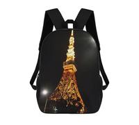 sinyumoney Impresión 3D Tokyo Tower Night View Mochilas Escolares Para Niños Mochilas Para Libros De Gran Capacidad Mochila De Viaje Mochilas De Día 17inch