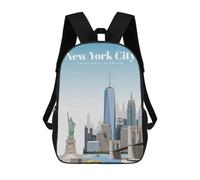 sinyumoney Impresión 3D Travel to NYC by Day Mochilas Escolares Para Niños Mochilas Para Libros De Gran Capacidad Mochila De Viaje Mochilas De Día 17inch