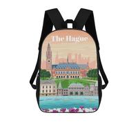sinyumoney Impresión 3D Travel to The Hague Mochilas Escolares Para Niños Mochilas Para Libros De Gran Capacidad Mochila De Viaje Mochilas De Día 17inch
