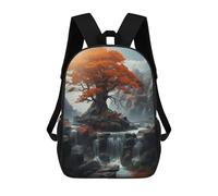 sinyumoney Impresión 3D Tree Waterfall Mochilas Escolares Para Niños Mochilas Para Libros De Gran Capacidad Mochila De Viaje Mochilas De Día 17inch