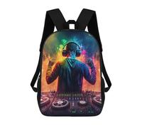 sinyumoney Impresión 3D Vibrant DJ Experience Mochilas Escolares Para Niños Mochilas Para Libros De Gran Capacidad Mochila De Viaje Mochilas De Día 17inch