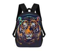 sinyumoney Impresión 3D Vibrant Tiger Headphones Art Mochilas Escolares Para Niños De 17 Pulgadas, Mochilas Para Libros Para Niños, Mochila De Gran Capacidad, Mochila De Viaje, Mochilas De Uso Diario
