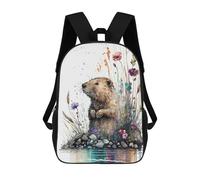 sinyumoney Impresión 3D Watercolor Beaver Mochilas Escolares Para Niños Mochilas Para Libros De Gran Capacidad Mochila De Viaje Mochilas De Día 17inch