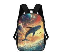 sinyumoney Impresión 3D Whale in Space Mochilas Escolares Para Niños Mochilas Para Libros De Gran Capacidad Mochila De Viaje Mochilas De Día 17inch